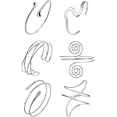 Zobnexts 6Pcs Arm Cuff Gold Upper Arm Cuff Bracelet for Women Adjustable