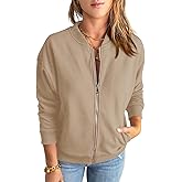 GeGekoko Womens Zip Up Sweatshirts Jackets Long Sleeve Casual Loose Outwear with Pockets