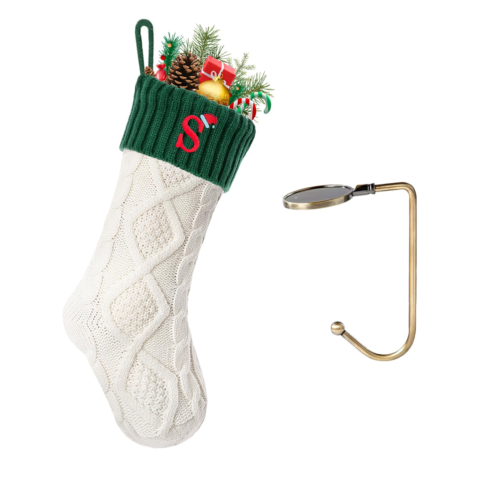 VRFASHION Christmas Stockings with Initials, Letter