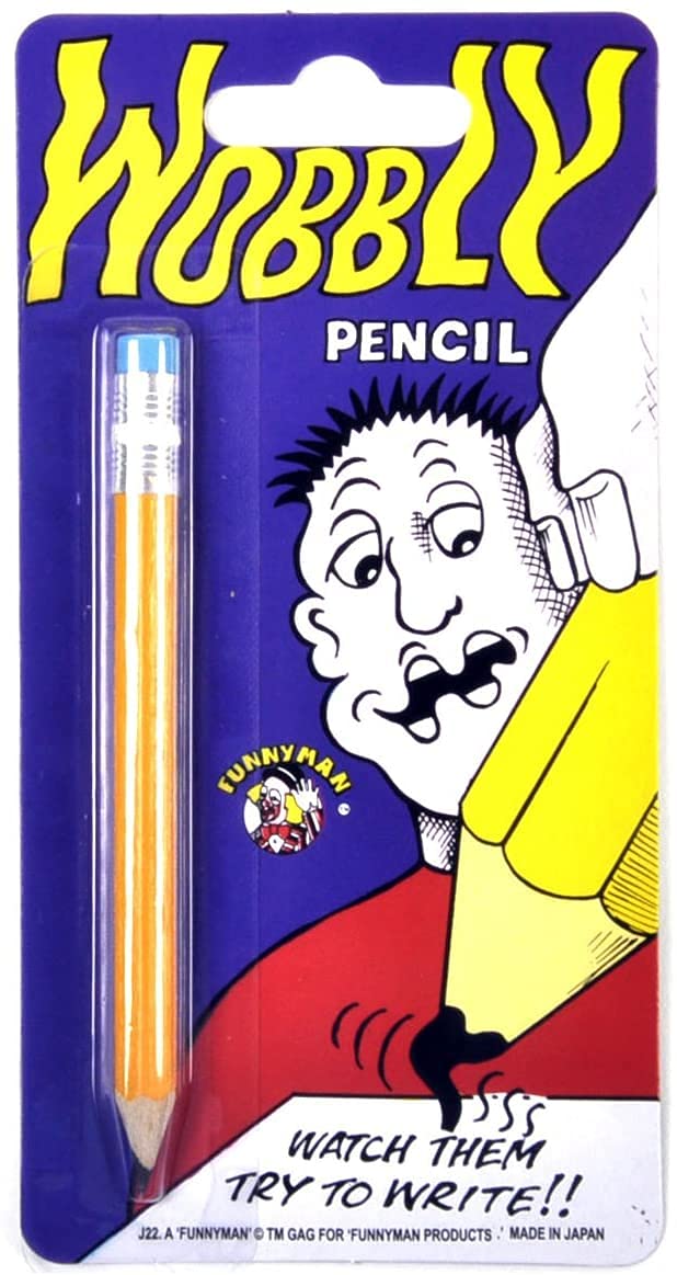 Wobbly Pencil Practical Joke - Realistic Looking Rubber Tipped Pencil