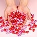 Bememo 122 Pcs Valentine's Day Acrylic Hearts Red Acrylic Hearts 3D Heart Shaped Rhinestones for Table Scatter Decoration Vase Filler Valentine's Day Supplies