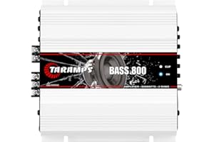 Taramps Bass 800 2 Ohms Monoblock Amplifier 800 Watts Rms 1 Channel 14.4VDC Out Power Full Range, Great for Sub/Bass - RCA/Hi