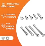 Vwoqiy 270 Pcs M6 Screws Nuts Washers Set Galvanized Pan Head Cross view 3