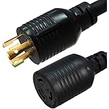 NEMA L6-30P to L6-20R Plug Adapter - 1 Foot, 20A/250V, 12 AWG - Iron Box # IBX-1362-01M