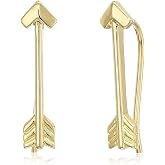 Amazon Essentials 18K Gold Plated Sterling Silver Arrow Climber Earrings