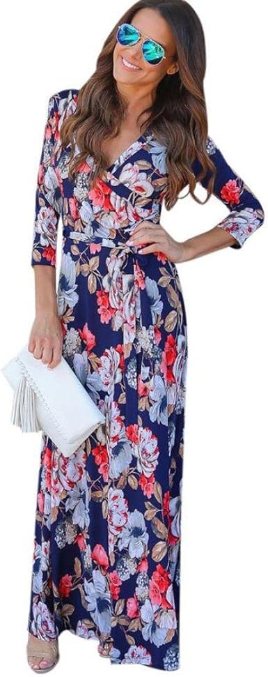 blue sundress with flowers