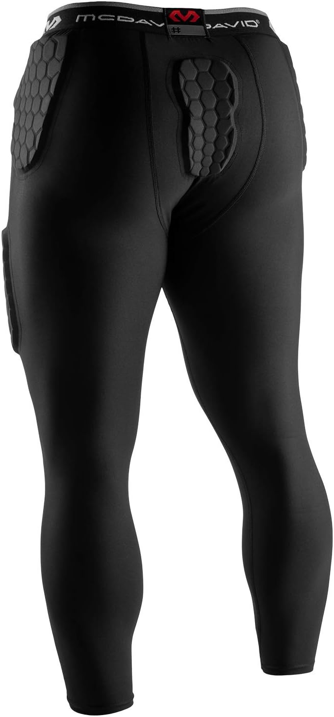 McDavid HEX 5-Pad 3/4 Tight Thudd. Padded for Football and More Sports. Pads on Thighs, Hips, Tailbone. Protection and Compression. Black or White Tights Pants. : Sports & Outdoors