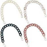 SUPERFINDINGS 4 Colors 37cm Short Acrylic Chain Handbag Strap Purse Decoration Chain Strap with Light Gold Alloy Swivel Clasp Handle Strap Replacement for Crossbody Shoulder Bag Handbag Decorations