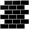 Art3d 30 * 30cm Peel and Stick Backsplash Tiles for Kitchen, Shiny Black (A17000BK)