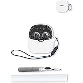 Case for JBL Tune Flex - True Wireless Noise Cancelling Earbuds,Soft Protective,BOVUGAC Silicone Case Cover with Keychain & Cleaning Kit & Lanyard for JBL Tune Flex Earbuds-White