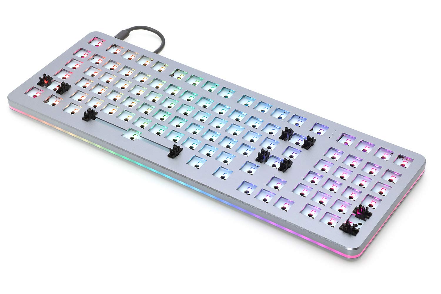 DROP Shift Mechanical Keyboard — Full-Size 1800 Layout (99 Key), Kailh Hotswap Switches, Programmable, Backlit RGB, USB-C, Doubleshot PBT Keycaps, Anodized Aluminum (Gray, Barebones)