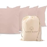1000 TC Blush King Pillowcases Set of 4 100% Egyptian Cotton Pillow Cases with Long Staple Cotton & Sateen Weave, Silky Soft Hotel - Like Bed Pillow Covers for Comfy Sleeping, Snug Fit