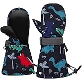 Duoyeree Waterproof Kids Mittens Gloves with Fleece Lined for Boys Girls Winter Snow Skiing Thick Insulated for Cold Weather