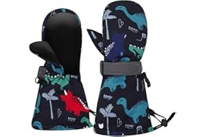 Duoyeree Waterproof Kids Mittens Gloves with Fleece Lined for Boys Girls Winter Snow Skiing Thick Insulated for Cold Weather