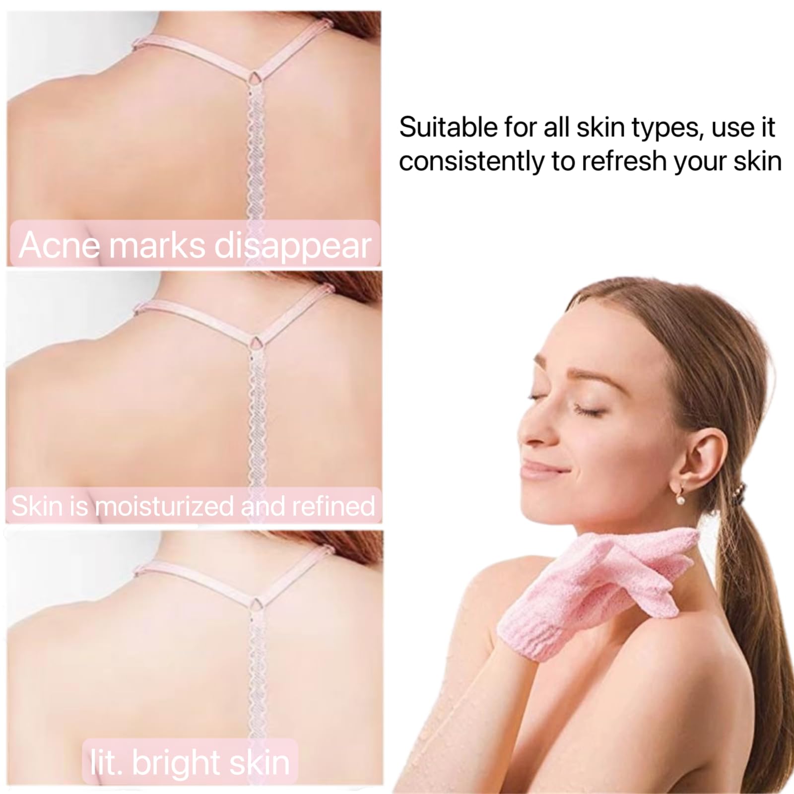 12 Pcs Exfoliating Bath Gloves,Deep Scrubbing Dead Skin Shower Gloves for Beauty Spa Massage Skin Shower Body Scrubber and Suitable for Men,Women