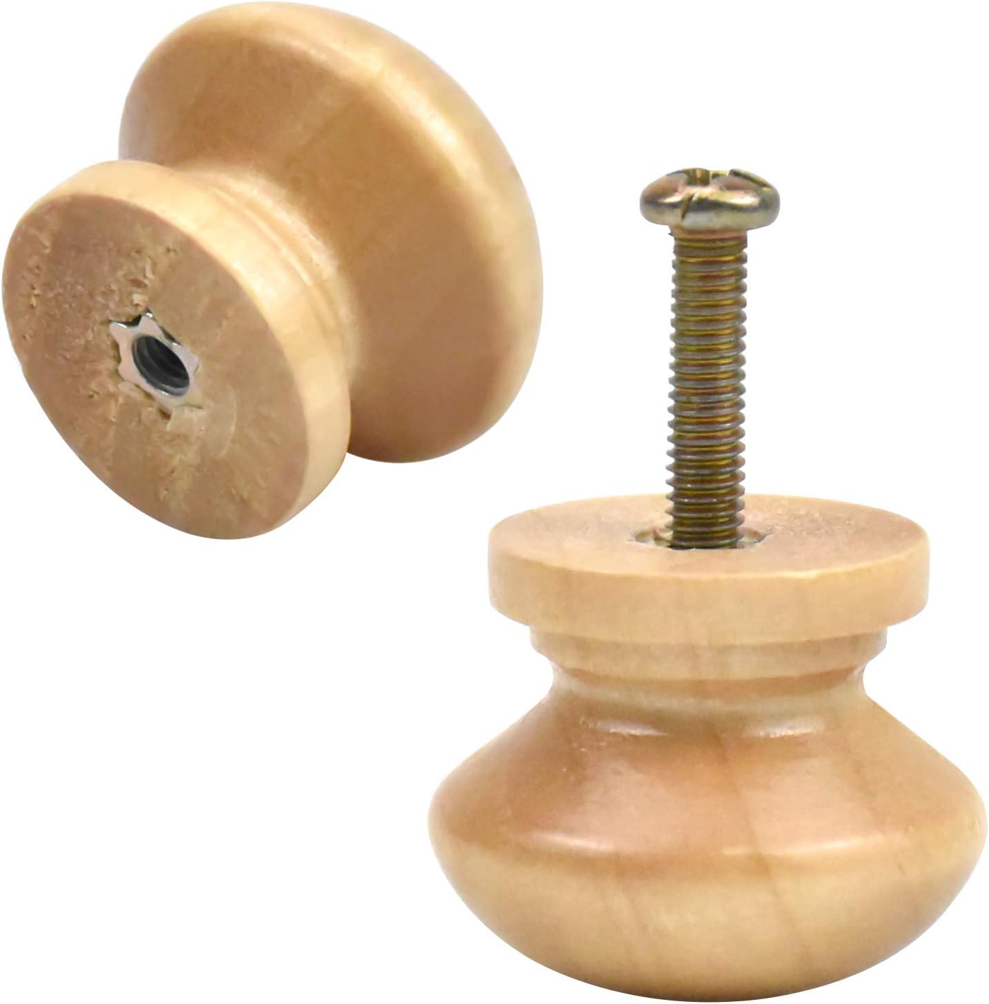Jinlaili 12PCS Wooden Cabinet Knobs, 28MM Round Vintage Drawer Pulls - Image 4