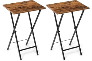 Acovy TV Tray Table Set of 2, TV Dinner Tray, Folding Table, Foldable TV-Trays, Side Table for Bed, Couch, Portable and Small Easy to Move
