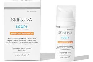 Skinuva® Next Generation Scar+ Cream - Advanced Silicone Scar Cream Matrix +SPF 30 Formulated with Growth Factors & Helps Reduce the Appearance of Scars (1 oz)