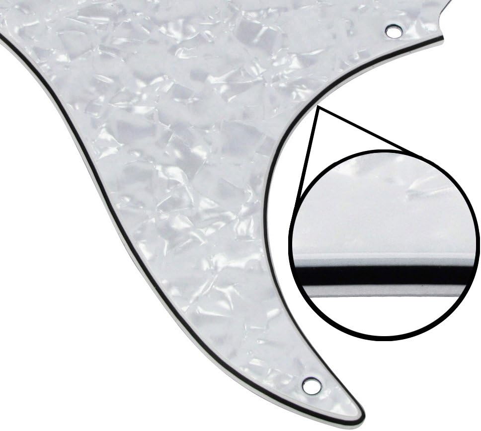 FLEOR Set of 8 Hole SSS Pickguard and Guitar Backplate with Screw for Vintage ST Style Guitar Parts Replacement,4Ply White Pearl - Image 4