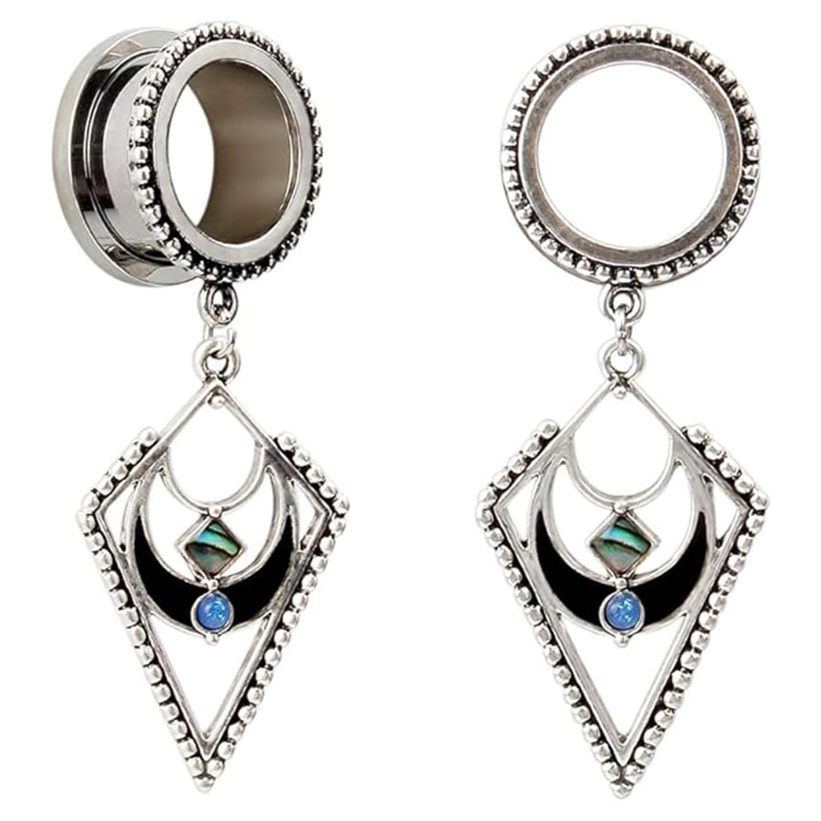 Huacan Women's Ear Tunnels Stainless Steel 2Pcs 6mm-20mm