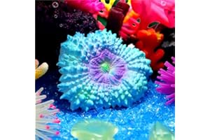LPFLASAT 1Pc of Fluorescent Coral Decor Fish Tank Decor Accessories Aquarium Plants Coral Reef Decor Fish Tank Decorations White Coral Fake Coral Decorations for Home Turtle Tank Accessories (A-Blue)
