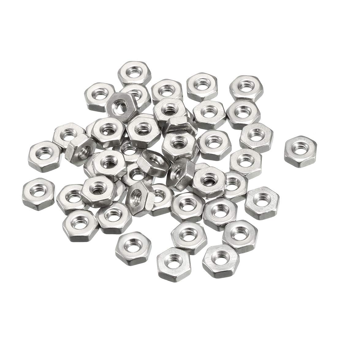 sourcing map Hex Nuts, 6#-32 Fine Thread Hexagon Nut, Stainless Steel 304, Pack of 50