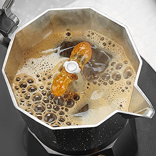 TopHomer Espresso Coffee Maker Moka Pot Stovetop 6 Cup Machine With Large Handle To Prevent Burns Induction Coffee Cooker for Home and Office Use