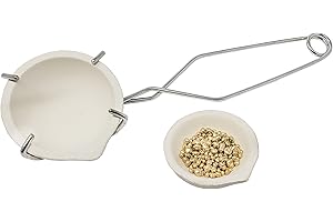 Rosenthal Collection Italian Small Ceramic Crucible Dish Cup Set of 2 for Melting Gold Silver Copper with Whip Tongs Handle 2A