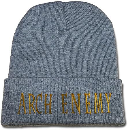 YINGMIN Arch Enemy Band Logo Beanie Fashion Unisex Embroidery Beanies Skullies Knitted Hats Skull Caps - Grey