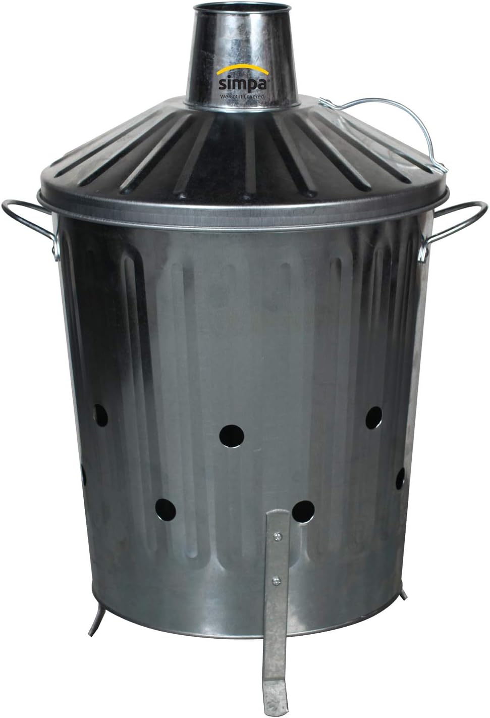 simpa 1 x 40L 40 Litre Medium Garden Galvanised Metal Incinerator Fire