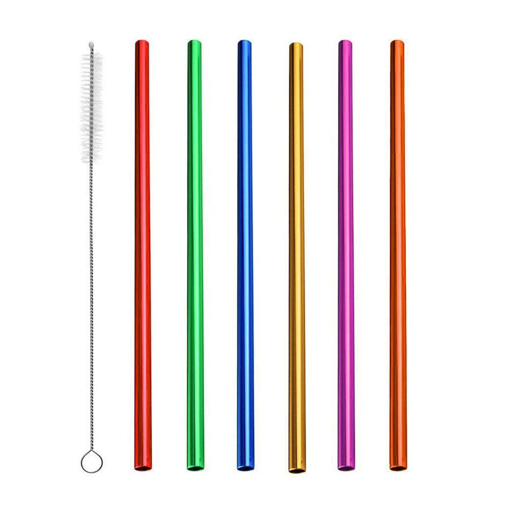 Frijid Colored Aluminum Straws 7pack perfect for Stainless Steel Tumblers Health