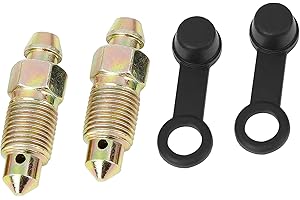 A ABSOPRO Banjo Bolt Bleeder Screw with Cap M10x1mm Brake Master Cylinder for Motorcycle Bronze Tone 2 Pcs