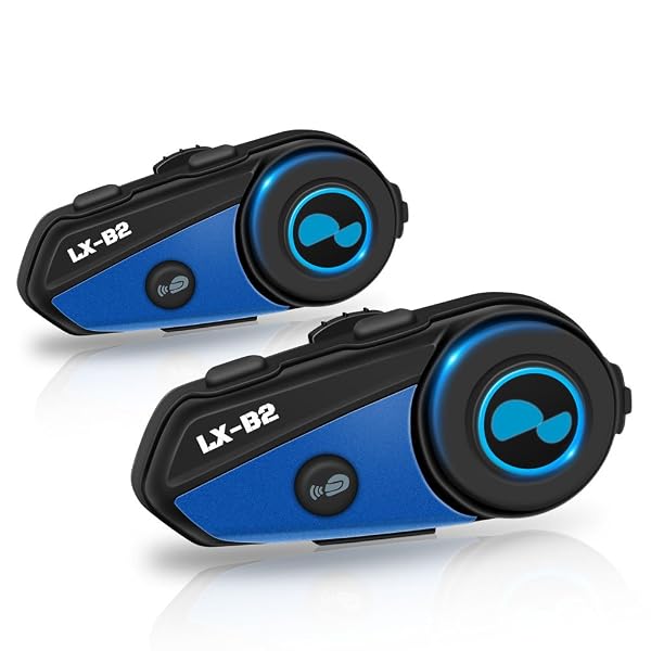2pc lexin-b2 bt interphone motorcycle helmet LEXIN B4FM Bluetooth Headset, 10 Riders Bluetooth Intercom, Universal IP67 Communication Systems with Music Sharing, Noise Cancellation, FM Radio, Fit for Snowmobile, 2 Pack LEXIN Novus Bluetooth Headset Intercom