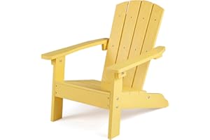 KOTEK Kids Adirondack Chair, Plastic Toddler Lawn Chair with Ergonomic Seat, Wood-Grain Texture, Easy to Assemble, All-Weathe