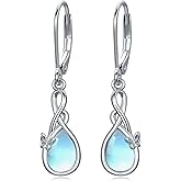 Infinity Butterfly Leverback Earrings 925 Sterling Silver Infinity Teardrop Dangle Earrings Butterfly Jewelry Gifts for Mother Women Wife Her