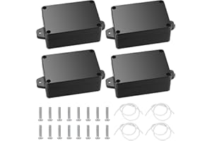 FULUSHOUXI Project Box, 4pcs Junction Boxes, IP65 Waterproof Electrical Boxes, ABS Plastic Dustproof Electrical Project Case Power Junction Boxes with Fixed Ear for Outdoor Electronics - 3.3x2.3x1.37