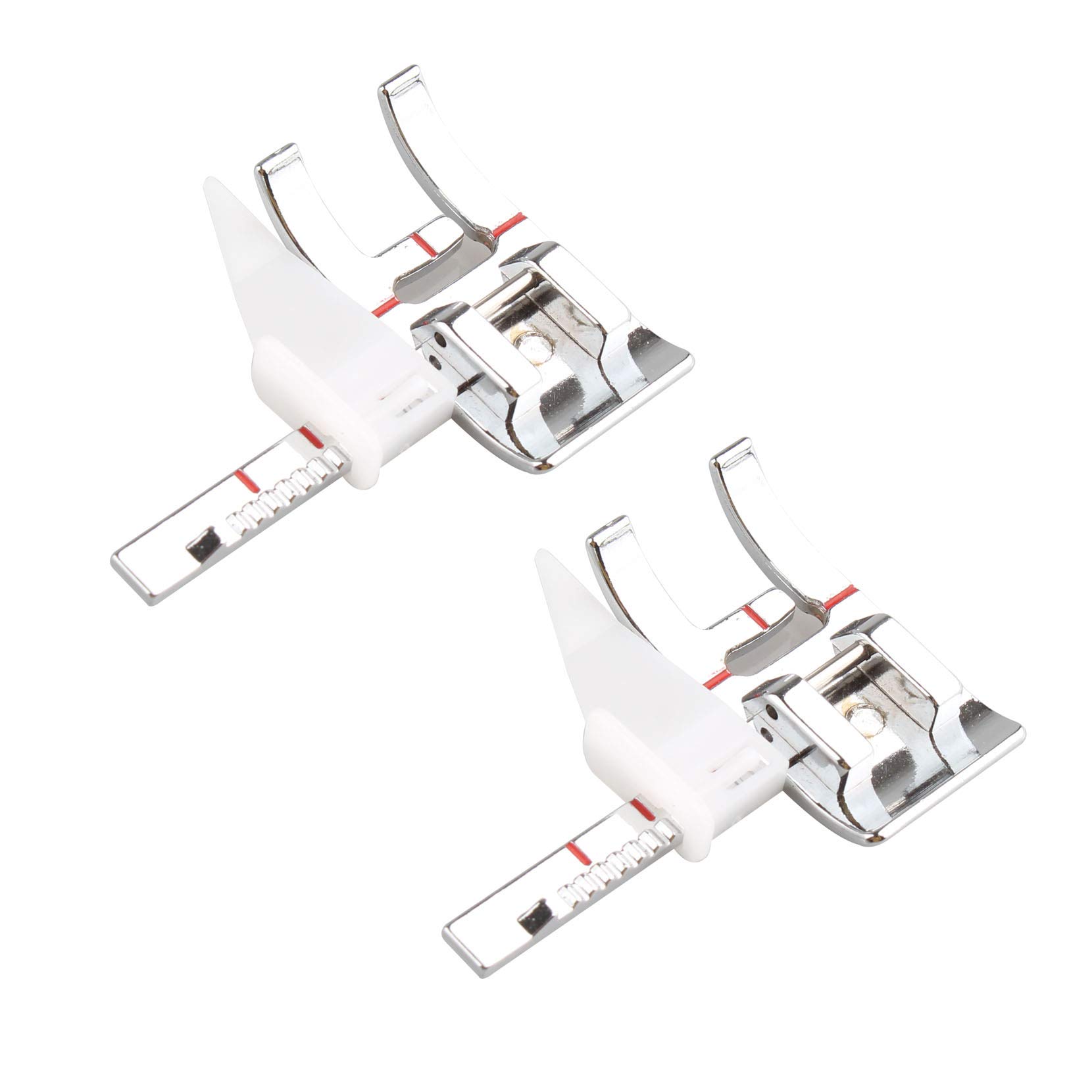 Jopto 2PCS Universal Adjustable Guide Sewing Machine Presser Foot Fits for Low Shank Domestic Sewing Machine Snapping On Brother Babylock Singer Janome Juki New Home