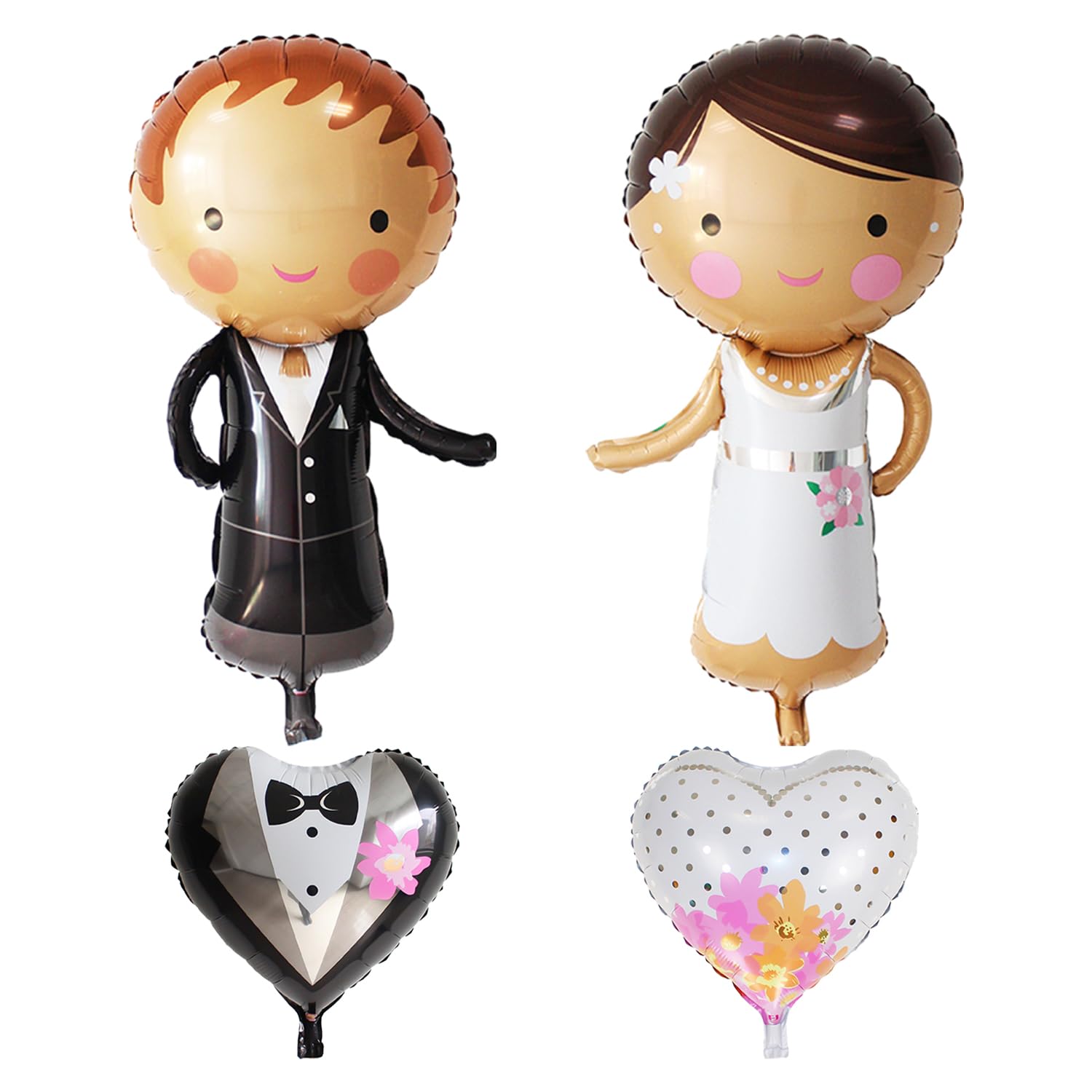 2 Pieces Love Balloons - Bride And Groom Aluminum Foil Balloons for Wedding Decoration