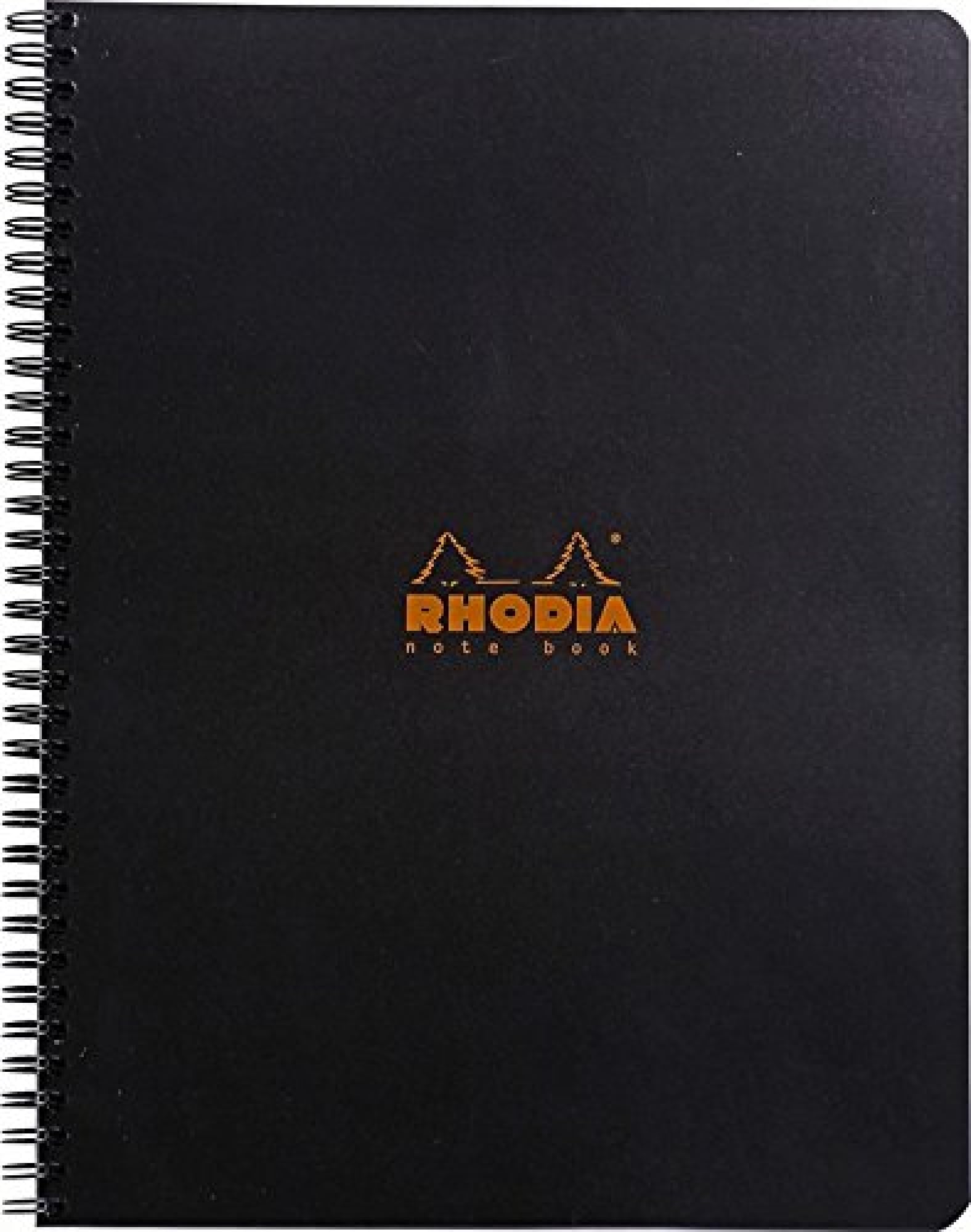 RHODIA 193109C - Spiral Notebook (Full Bound) Black Notebook - A4+ - Ruled - 160 Detachable Pages - Clairefontaine Paper 80 g/m - Soft and Resistant Coated Card Cover - Classic