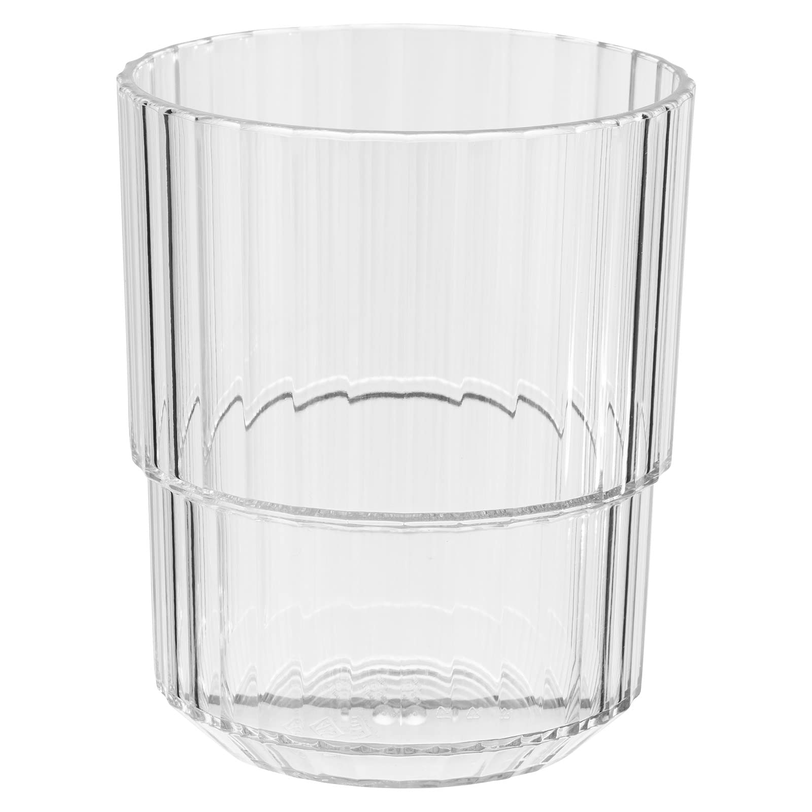 APS Linea Drinking Cup Tritan Plastic Drinking Glass with 300 ml, BPA-Free, Stackable, Shatterproof Reusable Glass, Reusable and Dishwasher Safe, Crystal Clear