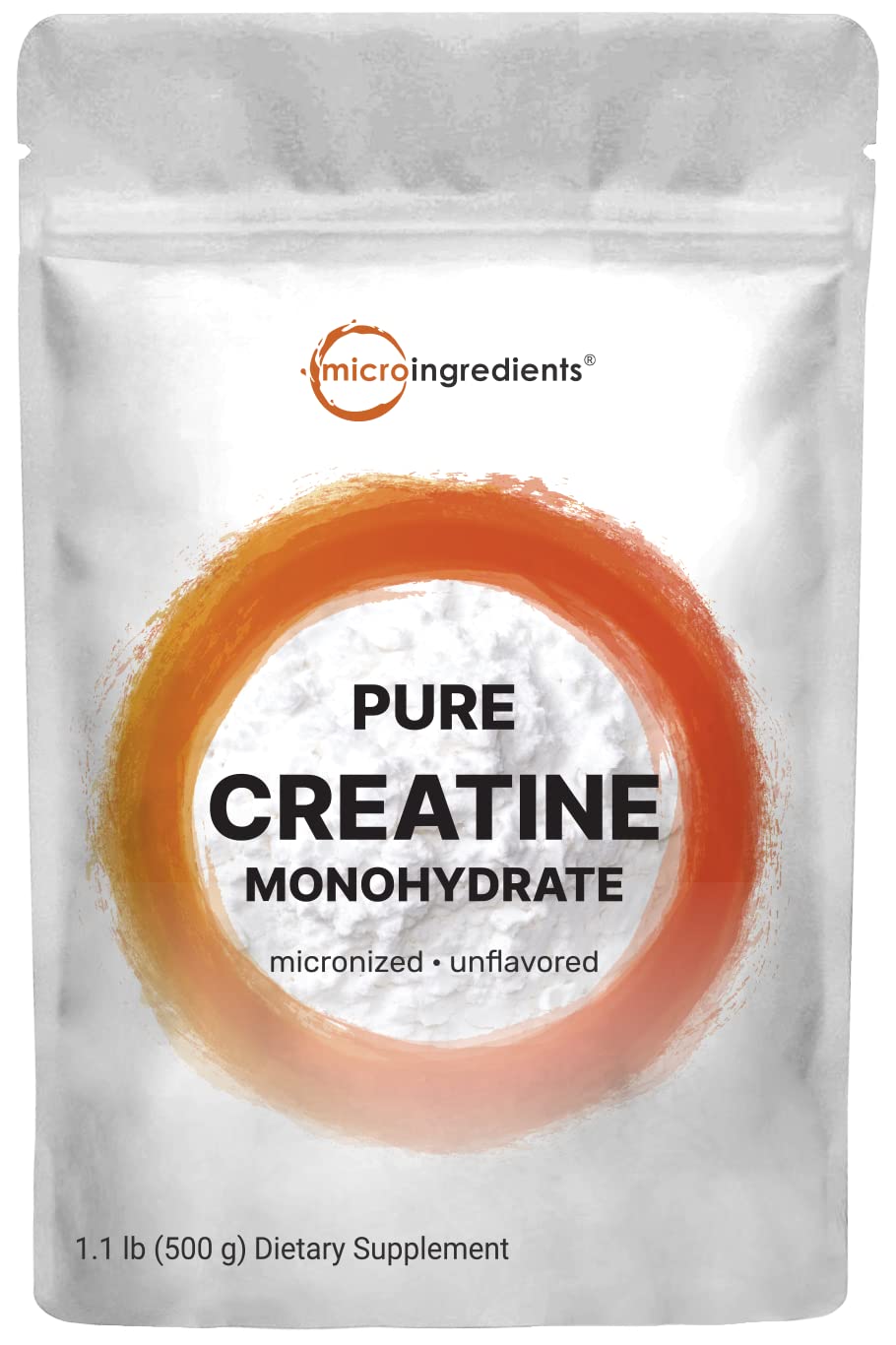 Instant Creatine Monohydrate Powder 500 Grams (1.1 Lb), 5000mg Per Serv, Micronized Creatine Powder, Unflavored, Pure, No Filler, Keto & Vegan, Easy Dissolve Pre Workout for Women and Men