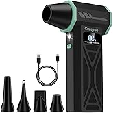 Compressed Air Duster - 150000 RPM Electric Air Duster with Brushless Motor, LCD Display, LED Light, 4 Speed Adjustable Cordless Blower - Rechargeable Air Duster for Equipment, Car, Outdoors and Home