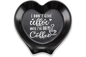 RENAISSANCEY Heart-shaped Ceramic Coffee Spoon Rest, Coffee Spoon Holder, Station Decor Coffee Bar Accessories, Coffee Table Decor, Funny Coffee Quote, Coffee Lovers Gift for Sisters Girlfriends Women, and Men