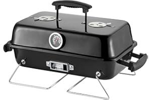 GENERIC Portable Charcoal Grill, Tabletop Outdoor Barbecue Smoker, Small BBQ Grill for Outdoor Cooking Backyard Camping Picnics Beach by DNKMOR BLACK