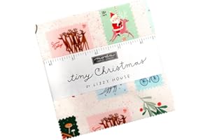 Tiny Christmas Charm Pack by Lizzy House; 42-5-inch Precut Fabric Quilt Squares