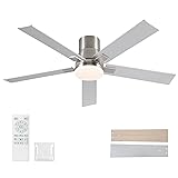 52 Inch Ceiling Fans with Lights and Remote,Flush