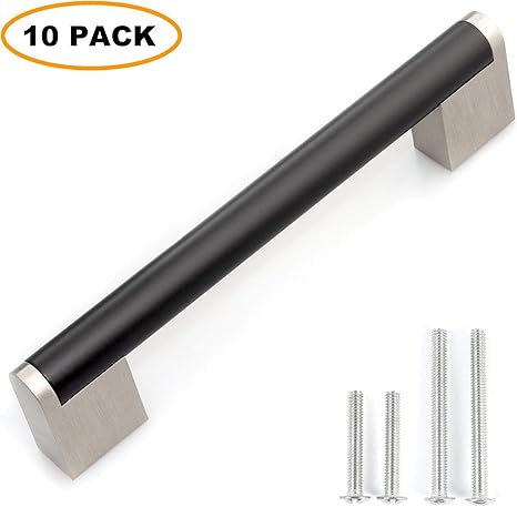 Fulgente European Modern Black Cabinet Pulls Stainless Steel
