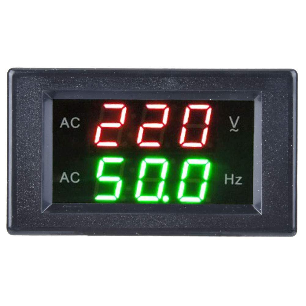 Voltage Frequency Meter, Generator Dual Display LED Digital AC Voltmeter Frequency Meter Testing Tool (Black)