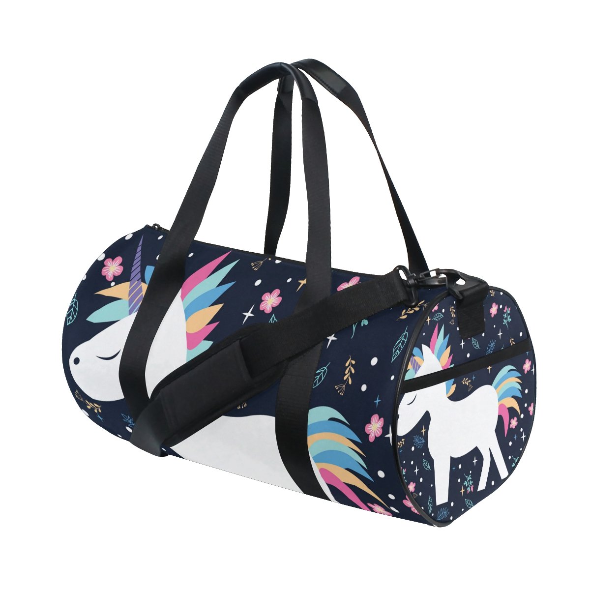 JSTEL Canvas—Barrel Bag—Print Sports Gym Bag—Handbag Yoga Bag Shoulder Tote Weekend Bag Shoes Beach Bag for Women Men