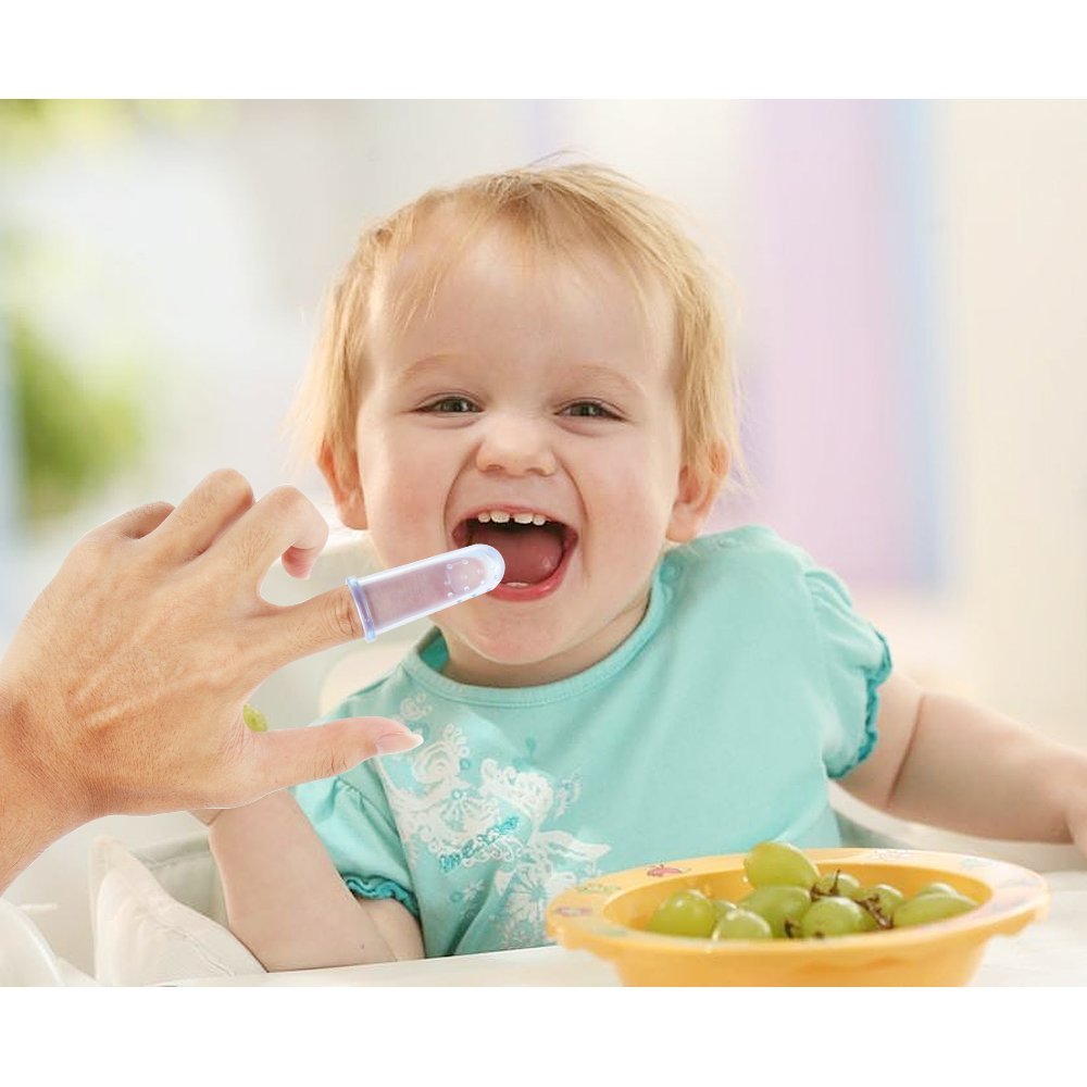 AnyBack Manual Toothbrushes Finger Tip Silicone Teether for Baby